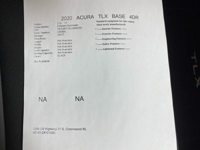 2020 Acura TLX 2.4L FWD