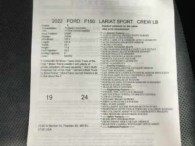 2022 Ford F-150 LARIAT 4WD SuperCrew 5.5 Box