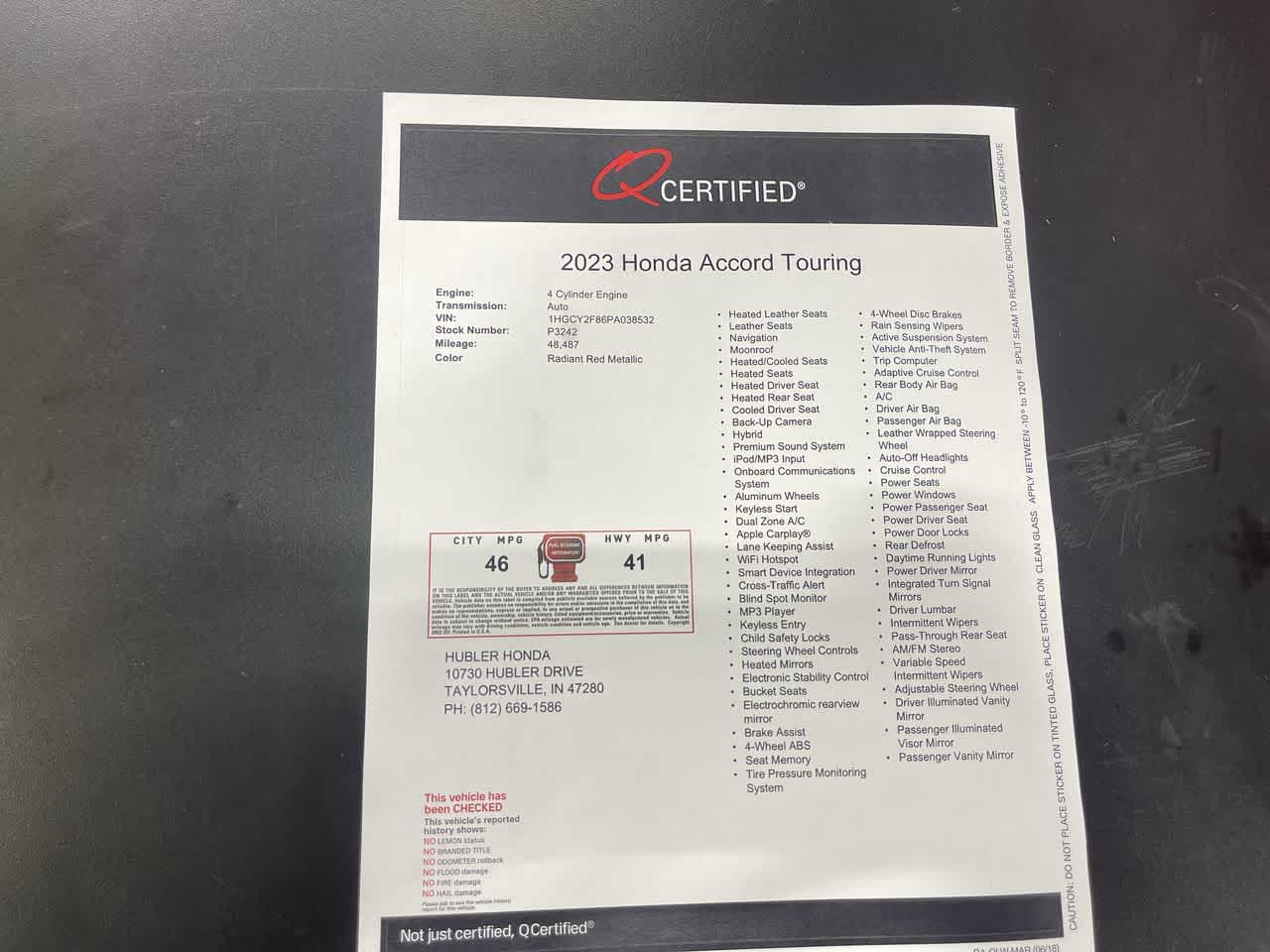 2023 Honda Accord Hybrid Touring