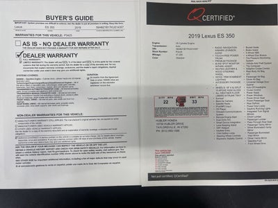 2019 Lexus ES 350 ES 350