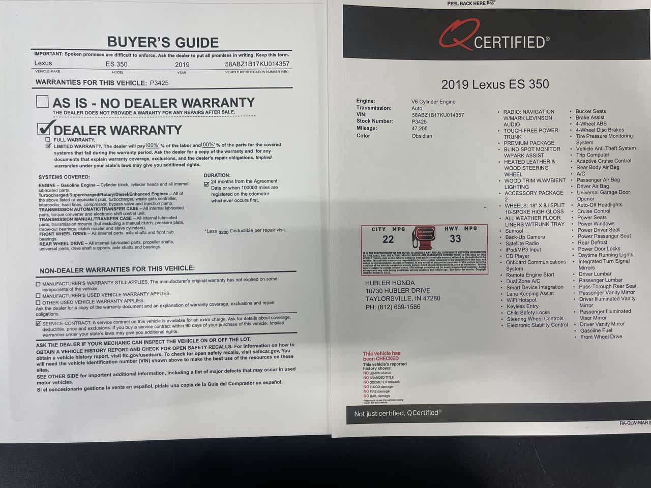 2019 Lexus ES 350 ES 350