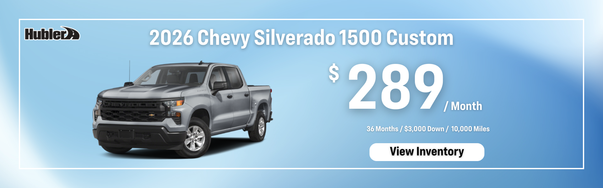 2026 Silverado 1500 Lease Offer $289/mo