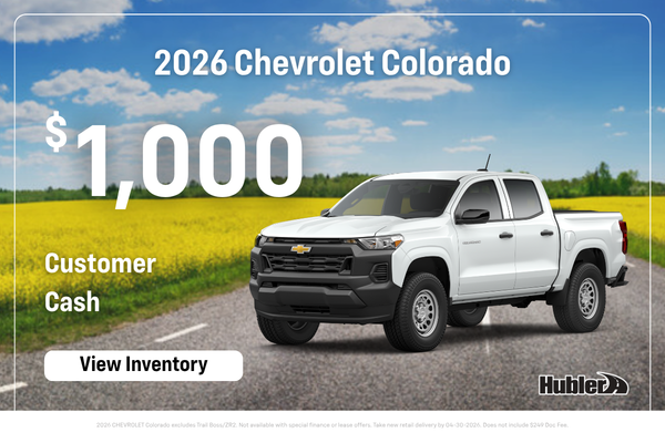 Chevrolet Colorado Customer Cash Offer - $1,000 off MSRP