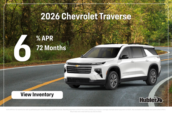 Chevrolet Traverse Finance Offer - 6.0% for 72 Months