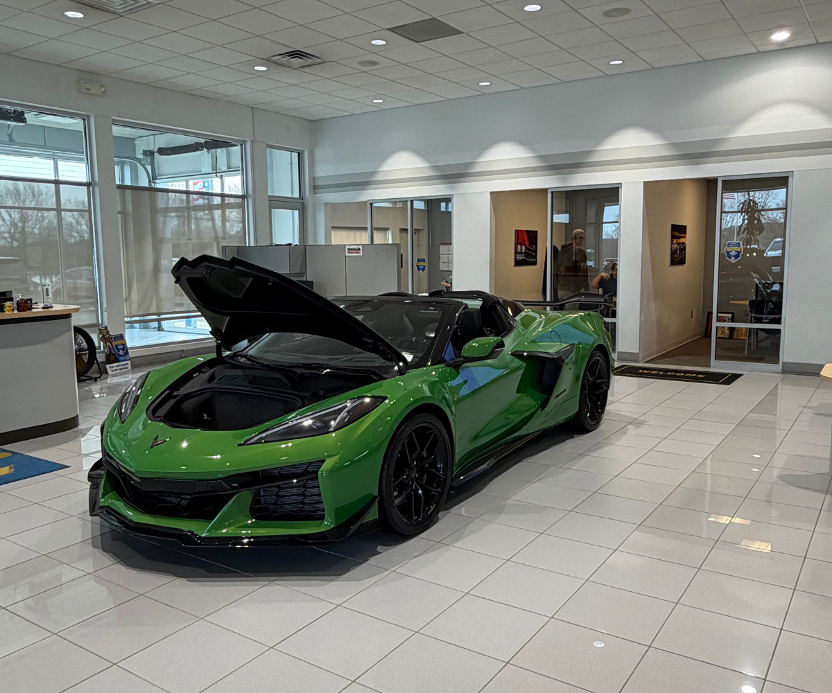 New Chevrolet in the showroom at Hubler Chevrolet Buick GMC in Bedford Indiana